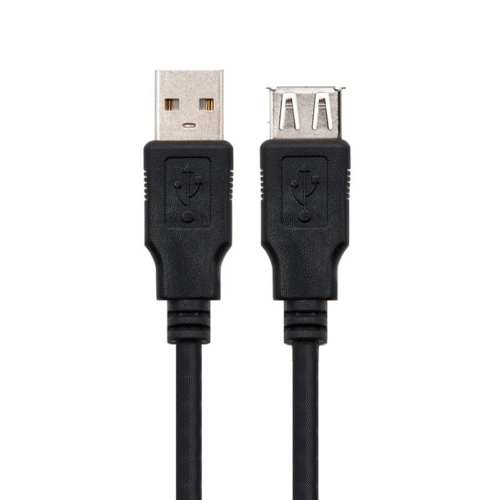 art_nan-cab2010.01.0204-bk_1-1 Cable Alargador USB Nanocable 10.01.0204-BK/ USB Macho - USB Hembra/ 3m/ Negro
