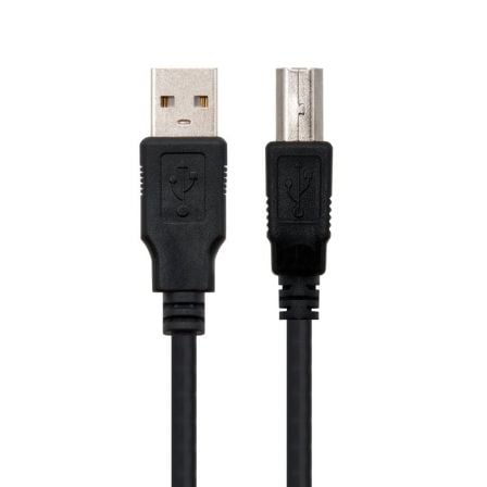 art_nan-cab20102001200102-bk_1 Cable USB 2.0 Impresora Nanocable 10.01.0102/ USB Tipo-B Macho - USB Macho/ 1m/ Negro
