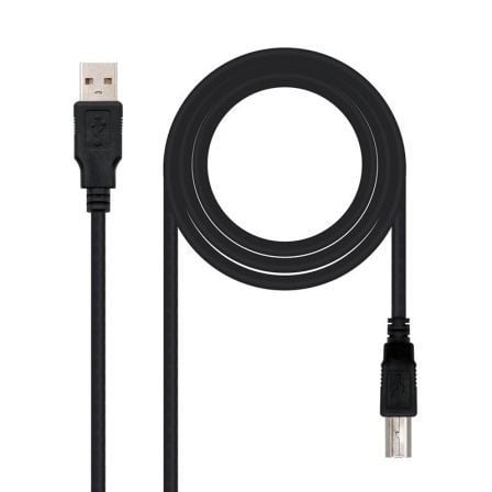 art_nan-cab20102001200104-bk_1 Cable USB 2.0 Impresora Nanocable 10.01.0104-BK/ USB Tipo-B Macho - USB Macho/ 3m/ Negro