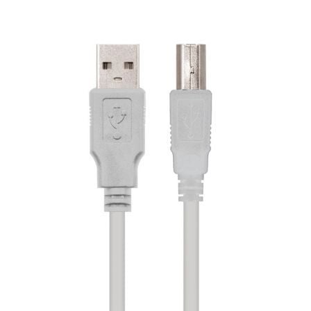 art_nan-cab20102001200104_1 Cable USB 2.0 Impresora Nanocable 10.01.0104/ USB Tipo-B Macho - USB Macho/ 3m/ Beige