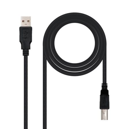 art_nan-cab20102001200105-bk_1 Cable USB 2.0 Impresora Nanocable 10.01.0105-BK/ USB Tipo-B Macho - USB Macho/ 4.5m/ Negro
