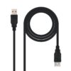art_nan-cab20102001200202-bk_1-1 Cable Alargador USB 2.0 Nanocable 10.01.0202-BK/ USB Macho - USB Hembra/ 1m/ Negro