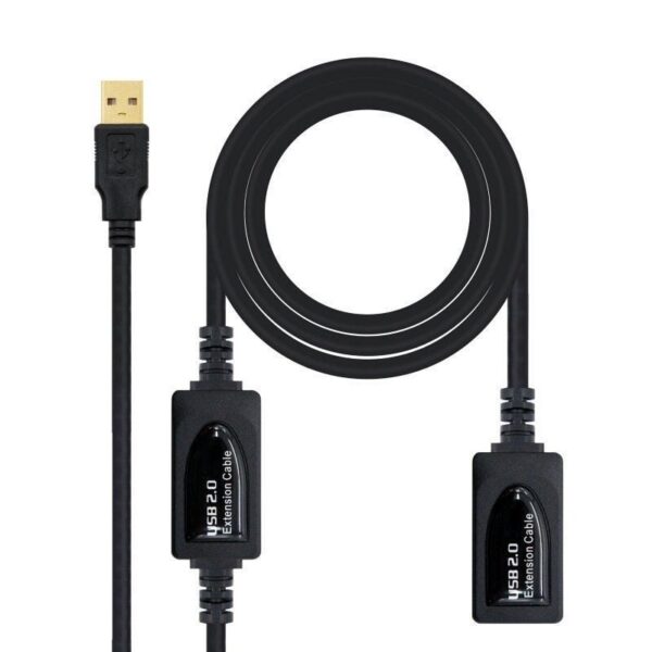 art_nan-cab20102001200212_1-1 Cable Alargador USB 2.0 Nanocable 10.01.0212/ USB Macho - USB Hembra/ 10m/ Negro
