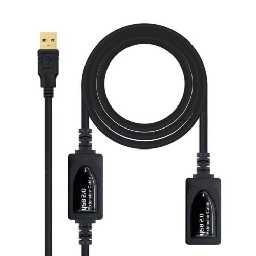 art_nan-cab20102001200213_1-1 Cable Alargador USB 2.0 Nanocable 10.01.0213/ USB Macho - USB Hembra/ 15m/ Negro