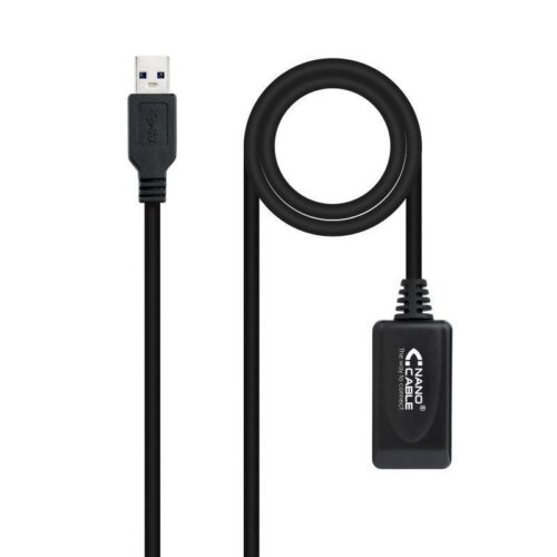 art_nan-cab20102001200311_1-1 Cable Alargador USB 3.0 con Amplificador Nanocable 10.01.0311/ USB Macho - USB Hembra/ 5m/ Negro