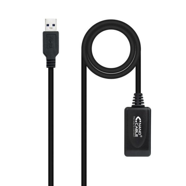 art_nan-cab20102001200311_1-1 Cable Alargador USB 3.0 con Amplificador Nanocable 10.01.0311/ USB Macho - USB Hembra/ 5m/ Negro
