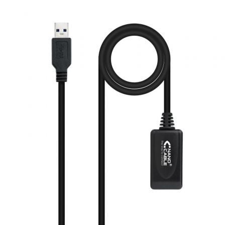 art_nan-cab20102001200311_1 Cable Alargador USB 3.0 con Amplificador Nanocable 10.01.0311/ USB Macho - USB Hembra/ 5m/ Negro
