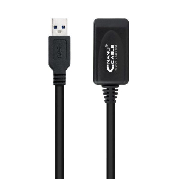 art_nan-cab20102001200311_2 Cable Alargador USB 3.0 con Amplificador Nanocable 10.01.0311/ USB Macho - USB Hembra/ 5m/ Negro
