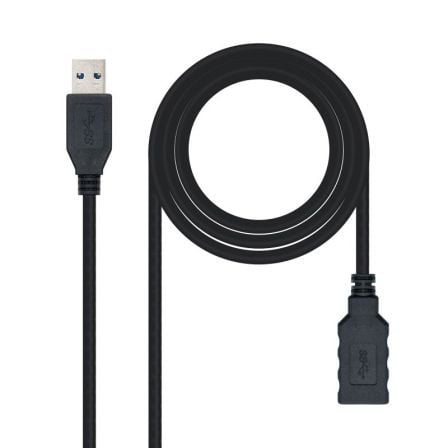 art_nan-cab20102001200901-bk_1 Cable Alargador USB 3.0 Nanocable 10.01.0901-BK/ USB Macho - USB Hembra/ 1m/ Negro