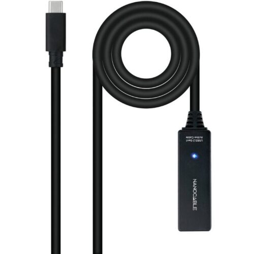 art_nan-cab20102001201311_1-1 Cable Alargador USB Tipo-C 3.2 con Amplificador Nanocable 10.01.1311/ USB Tipo-C Macho - USB Tipo-C Hembra/ 5m/ Negro