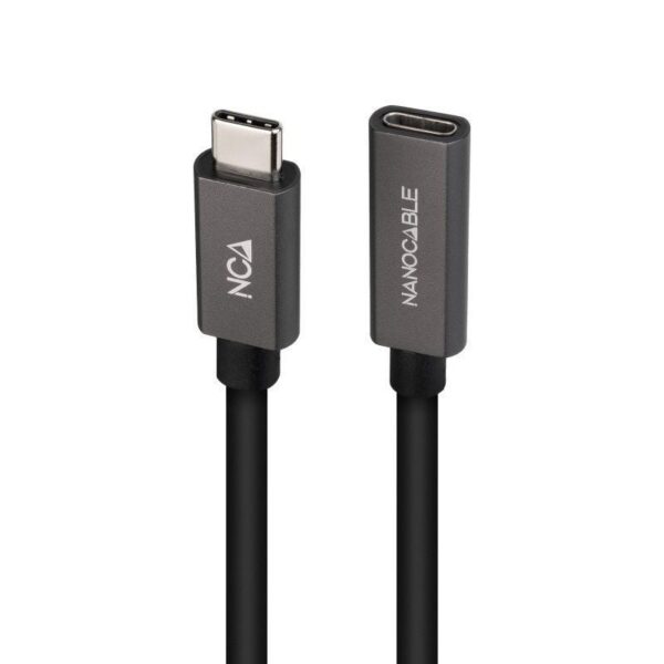 art_nan-cab20102001204401_2 Cable Alargador USB 3.2 Nanocable 10.01.4401/ USB Tipo-C Macho - USB Tipo-C Hembra/ 1m/ Negro