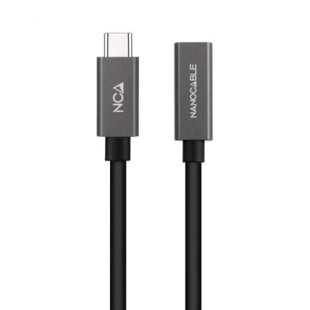 art_nan-cab20102001204402_1 Cable Alargador USB 3.2 Nanocable 10.01.4402/ USB Tipo-C Macho - USB Tipo-C Hembra/ 2m/ Negro