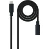 art_nan-cab20102001204500_1-1 Cable Alargador USB Tipo-C 3.2 Nanocable 10.01.4500/ USB Tipo-C Macho - USB Tipo-C Hembra/ 50cm/ Negro