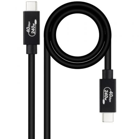 art_nan-cab20102001205001_1 Cable USB 4.0 Nanocable 10.01.5001/ USB Tipo-C Macho - USB Tipo-C Macho/ Hasta 240W/ 40Gbps/ 1m/ Negro