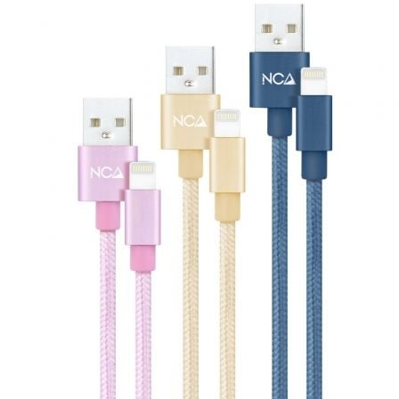 art_nan-cab20102010200401-co2_1 Cables USB 2.0 Lightning Nanocable 10.10.0401-CO2/ USB Macho - Lightning Macho/ 1m/ 3 Unidades/ Rosa, Dorado, Azul Pacífico