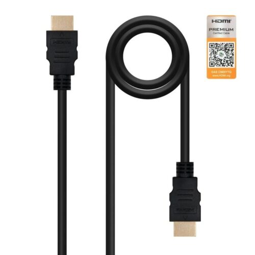 art_nan-cab2010201520360120l150_1-1 Cable HDMI 2.0 4K Nanocable 10.15.3601-L150/ HDMI Macho - HDMI Macho/ 1.5m/ Certificado/ Negro