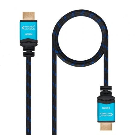 art_nan-cab20102015203710_1 Cable HDMI 2.0 4K Nanocable 10.15.3710/ HDMI Macho - HDMI Macho/ 10m/ Negro/ Azul
