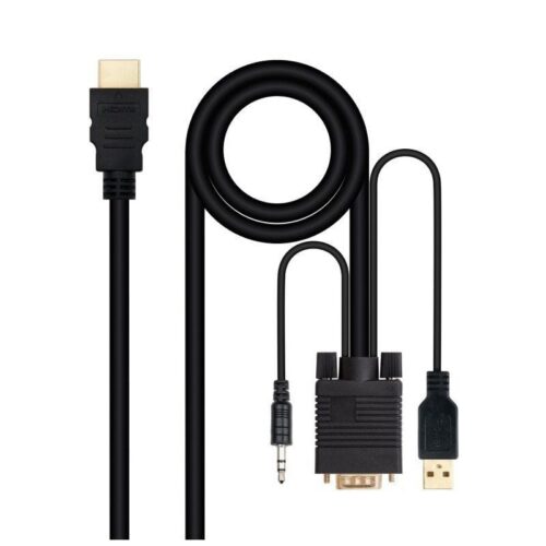 art_nan-cab20102015204350_1-1 Cable Conversor Nanocable 10.15.4350/ HDMI Macho - VGA Macho - Jack 3.5 Macho - USB Macho/ 1.8m/ Negro