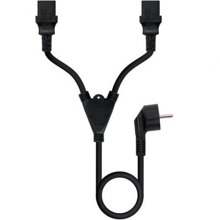 art_nan-cab20102022200100-l300_1 Cable Alimentación Nanocable 10.22.0100-L300/ Schuko Macho - 2 x C13 Hembra/ 3m/ Negro