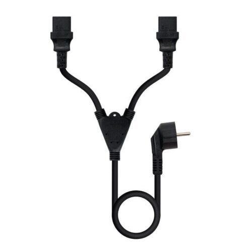 art_nan-cab20102022200100_1-1 Cable Alimentación Nanocable 10.22.0100/ Schuko Macho - 2 x C13 Hembra/ 1.8m/ Negro