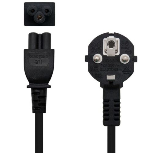 art_nan-cab20102022200302-l300_1-1 Cable Alimentación Trébol Nanocable 10.22.0302-L300/ Schuko Macho - C5 Hembra/ 3m/ Negro