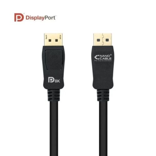 art_nan-cab20dp20102015202501-l150_1-1 Cable DisplayPort 1.4 8K Nanocable 10.15.2501-L150/ DisplayPort Macho - DisplayPort Macho/ 1.5m/ Certificado/ Negro