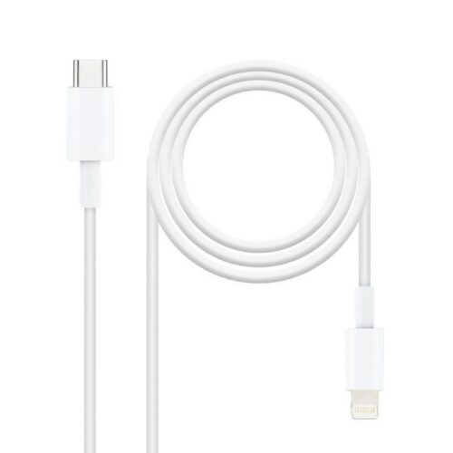 art_nan-cab20ligh20102010200601_1-1 Cable USB 2.0 Tipo-C Lightning Nanocable 10.10.0601/ USB Tipo-C Macho - Lightning Macho/ 1m/ Blanco
