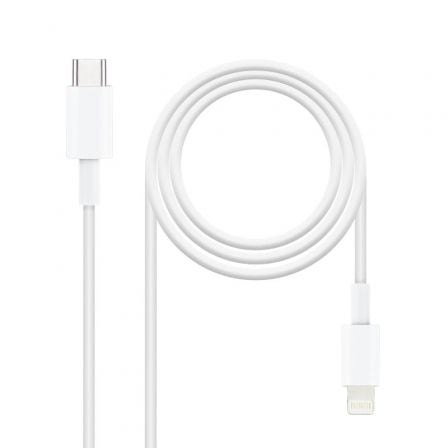 art_nan-cab20ligh20102010200601_1 Cable USB 2.0 Tipo-C Lightning Nanocable 10.10.0601/ USB Tipo-C Macho - Lightning Macho/ 1m/ Blanco