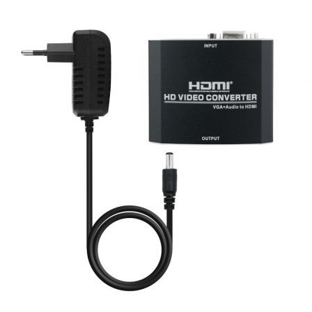 art_nan-conv2010.16.2101-bk_1 Conversor Nanocable 10.16.2101-BK/ HDMI Hembra - VGA Hembra/ Jack 3.5 Hembra/ 15cm/ Negro