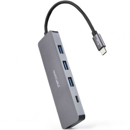 art_nan-hub20102016204409_1 Hub USB Tipo-C Nanocable 10.16.4409/ 3xUSB/ 1xUSB Tipo-C/ Gris