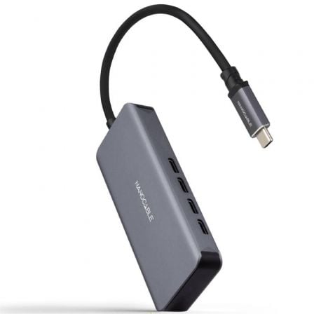 art_nan-hub20102016204504_1 Hub USB Tipo-C Nanocable 10.16.4504/ 4xUSB Tipo-C/ Gris