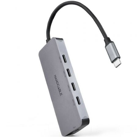 art_nan-hub20102016204505_1 Hub USB Tipo-C Nanocable 10.16.4505/ 4xUSB Tipo-C/ 1xUSB Tipo-C DP/ Gris