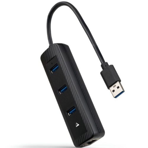Hub USB 3.0 Nanocable 10.16.4604/ 3xUSB/ 1xRJ45/ Negro
