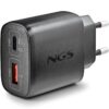 Cargador de Pared GaN NGS Era 45W/ 1xUSB Tipo-C/ 1xUSB/ 45W