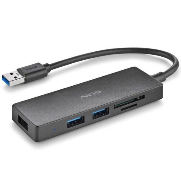 Hub USB NGS IHUB READER/ 3xUSB 3.0/ 1xLector de Tarjetas