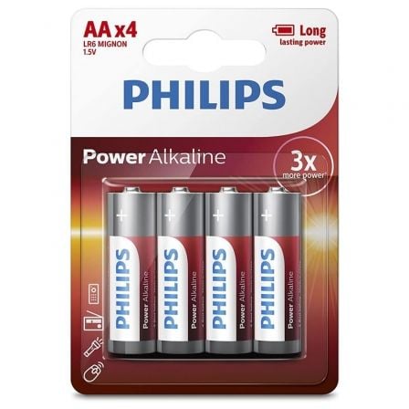 art_phil-pila20lr6p4b2005_1 Pack de 4 Pilas AA Philips LR6P4B/05/ 1.5V/ Alcalinas