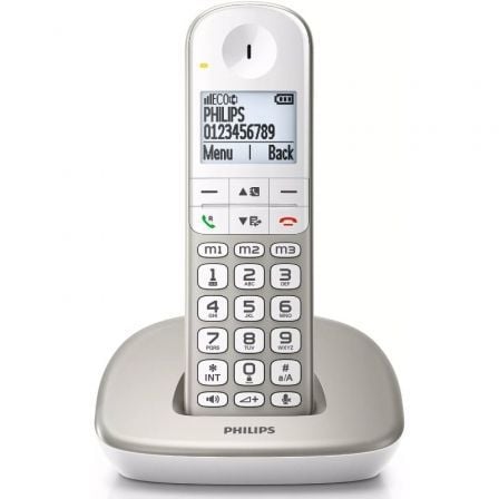 art_phil-tel20xl4901s_1 Teléfono Inalámbrico Philips XL4901S/23/ Plata y Blanco