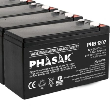 art_phk-bat20phb201207_1 Batería Phasak PHB 1207 compatible con SAI/UPS PHASAK según especificaciones