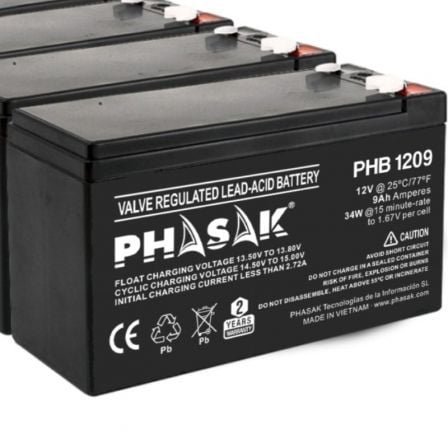 art_phk-bat20phb201209_1 Batería Phasak PHB 1209 compatible con SAI/UPS PHASAK según especificaciones
