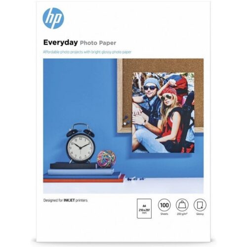 Papel Fotográfico HP Everyday A4 200g - 100 Hojas Brillo
