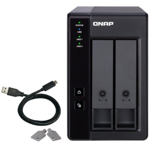 QNAP TR-002 - Expansión RAID USB 3.2 Gen 2 de 2 Bahías para NAS y PC