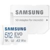 Tarjeta MicroSD Samsung EVO Plus 512GB - Velocidad 160MB/s, Clase 10, con Adaptador