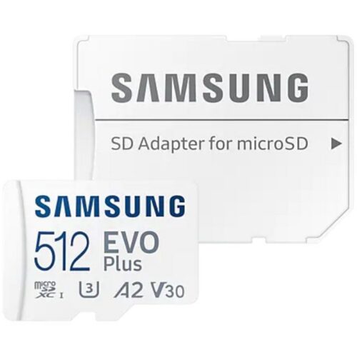 Tarjeta MicroSD Samsung EVO Plus 512GB - Velocidad 160MB/s, Clase 10, con Adaptador