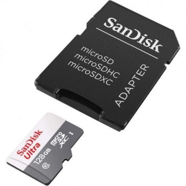 Tarjeta MicroSD SanDisk Ultra 128GB - Clase 10, 80MB/s con Adaptador