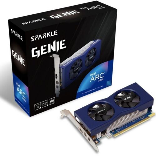 art_spk-gf20arc20a38020genie206gb_1-1 Tarjeta Gráfica Sparkle Intel Arc A380 6GB GDDR6 - Alto Rendimiento para Gaming y Diseño