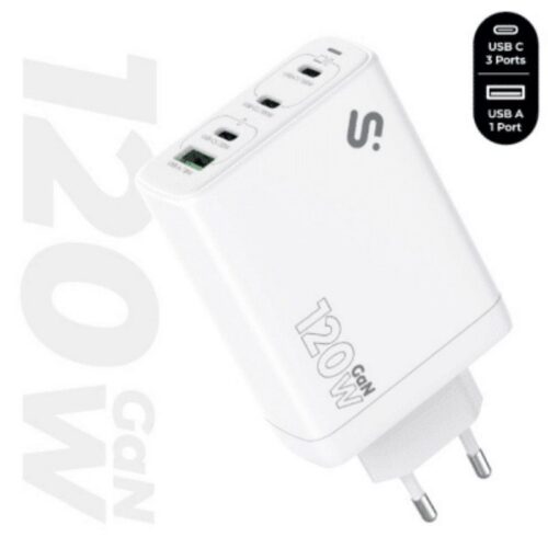 art_sub-carga20subchg-6g1204_1-1 Cargador GaN 120W SUBBLIM - 4 Puertos (3x USB-C + 1x USB-A) Ultra Rápido