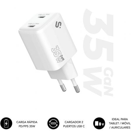 art_sub-carga20subchg-6g3520_1 Cargador de Pared GaN Subblim 35W Charger USB C+C/ 2xUSB Tipo-C/ 35W