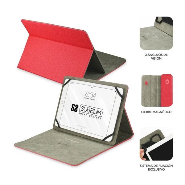 art_sub-funda20cut-1ct002_2 Funda Subblim Clever Stand para Tablets 9"-10.1" - Roja - Protección y Soporte