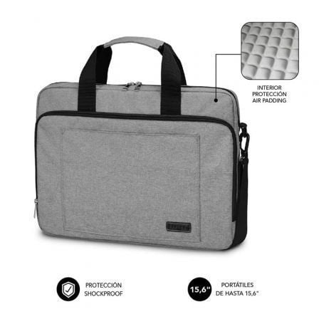 art_sub-mal20lb-4aplb10_1 Maletín Subblim Air Padding Laptop Bag para Portátiles hasta 15.6"/ Cinta para Trolley/ Gris