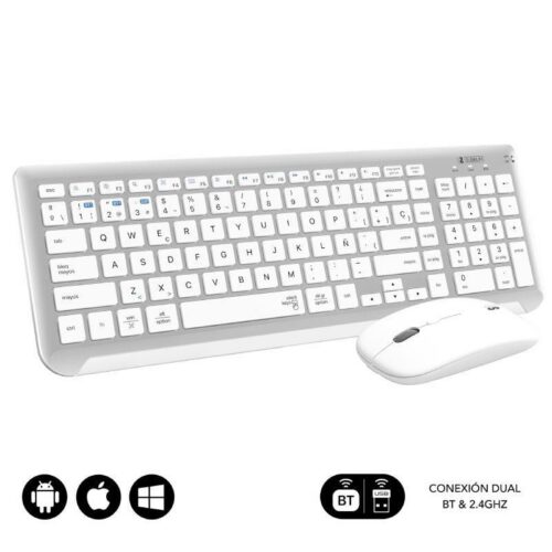 Teclado y Ratón Inalámbrico Subblim Combo Dual - Blanco y Plata